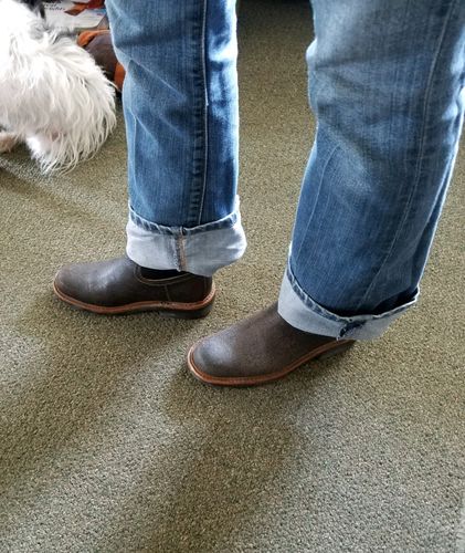 Customer photo review of No.0007 INTERCHANGE work chelsea boot Moss
