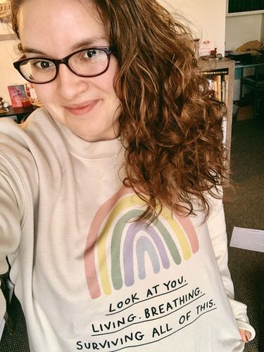 Customer photo review of Look At You... Living, Breathing, Surviving All Of This -- Sweatshirt