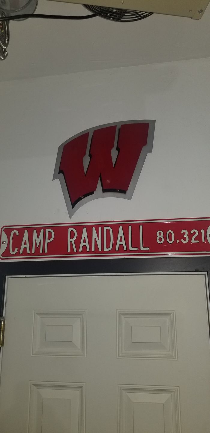 Customer photo review of University of Wisconsin "W" 3D Vintage Metal Artwork