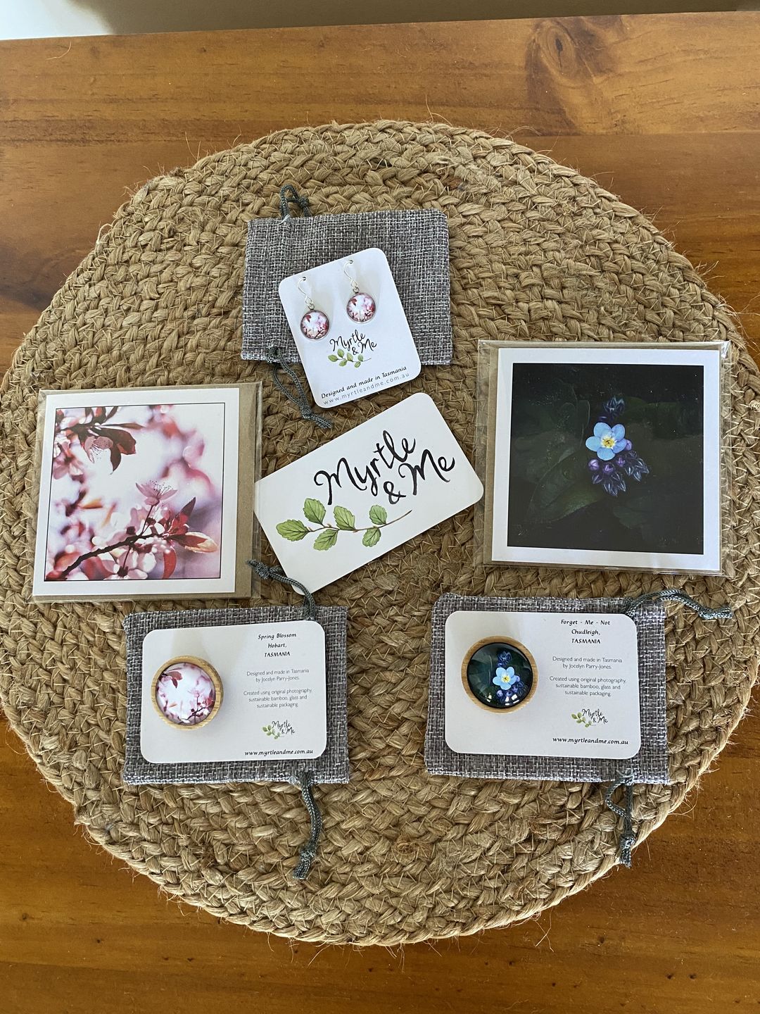 Customer photo review of Pink Blossom Drop - Earrings