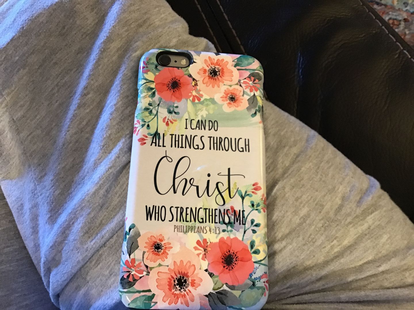 Customer photo review of I can do all things through Christ Philippians 4:13 phone case