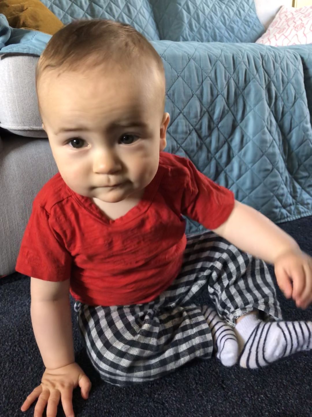 Customer photo review of Red Essential T-Shirt