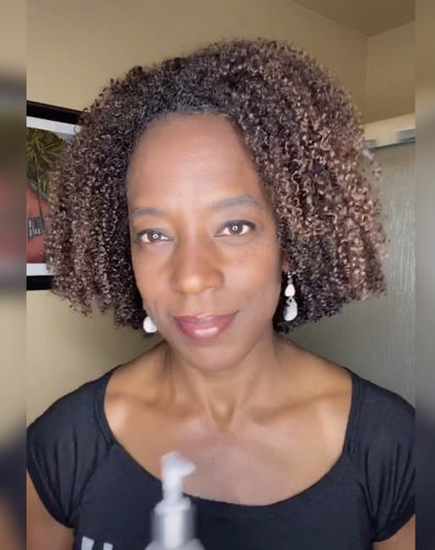 Customer photo review of Curly Hair Wash and Go System with Organic Argan Oil for Softening Hair with Lemon Creme Fragrance (Step 1 - 4)