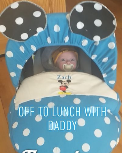 Customer photo review of Personalised Mickey Mouse Car Seat Cover