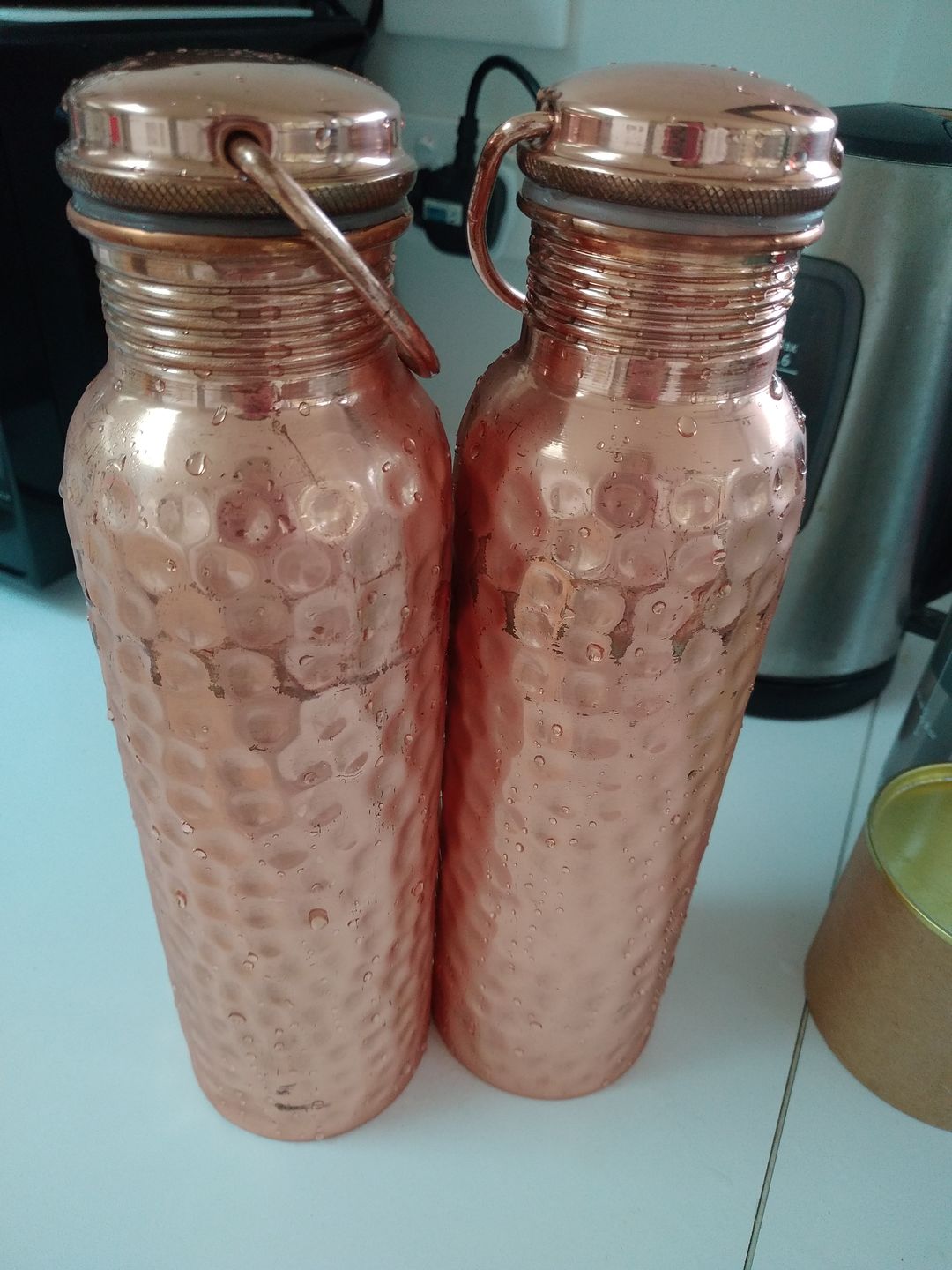 Customer photo review of Copper Water Bottle