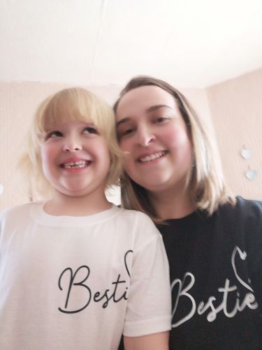 Customer photo review of Besties Mini Logo Mum & Kid Matching Tees (MRK X)