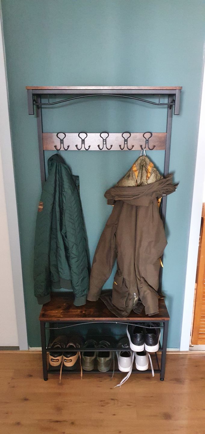 Customer photo review of Garderoberek Industrieel Design | Houtlook en Staal | 80x30x179cm