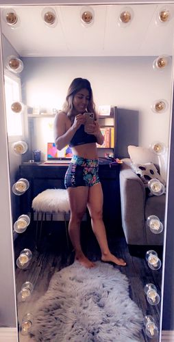 Customer photo review of Net Insert Gym to Swim Shorts - Black Floral