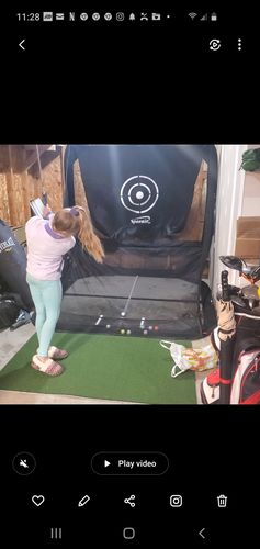 Customer photo review of Golf Practice Driving Net Automatic Ball Return | Net & Mat Bundle | Outdoor/Indoor/Backyard