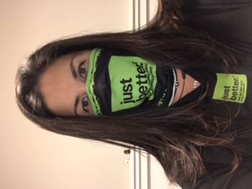 Customer photo review of just better Face Mask / Neck Gaiter