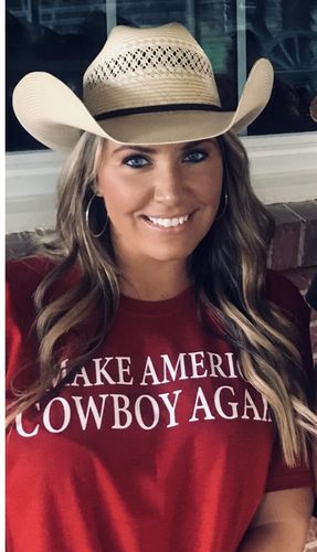Customer photo review of "Make America Cowboy Again" Classic T-Shirt