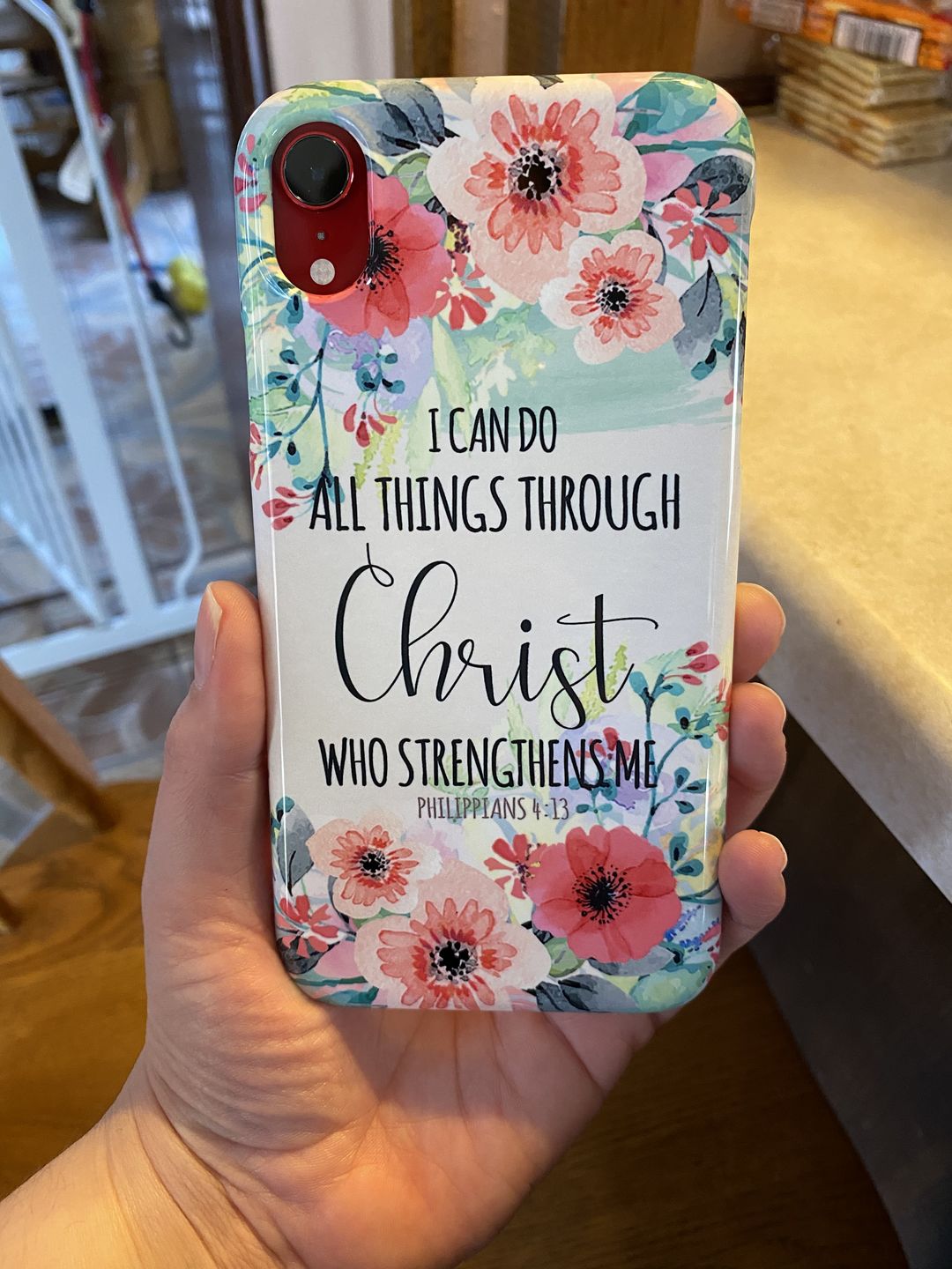 Customer photo review of I can do all things through Christ Philippians 4:13 phone case