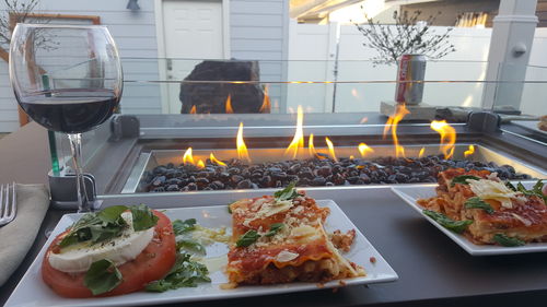 Customer photo review of 50" Rectangular Outdoor Propane Gas Fire Pit Table in Brown