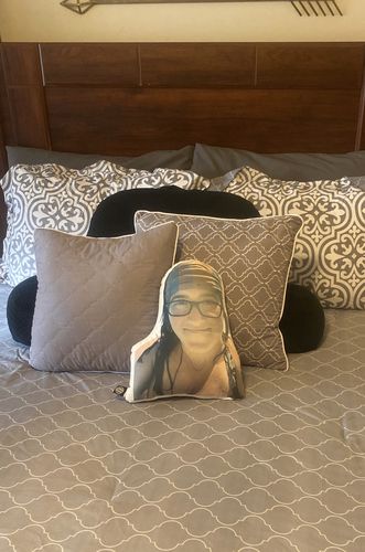 Customer photo review of Custom Face Pillow