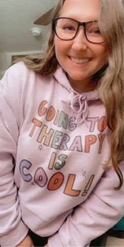 Customer photo review of Going To Therapy Is Cool! -- Hoodie