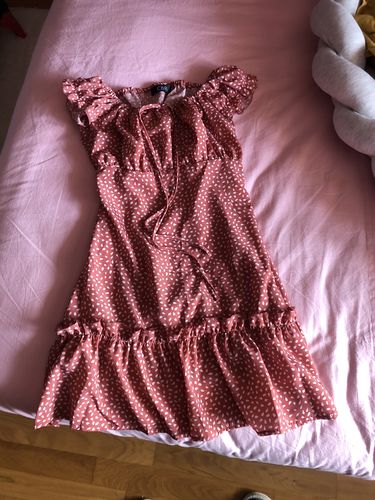 Customer photo review of Summer Off Shoulder Polka Dot Printed Mini Dress