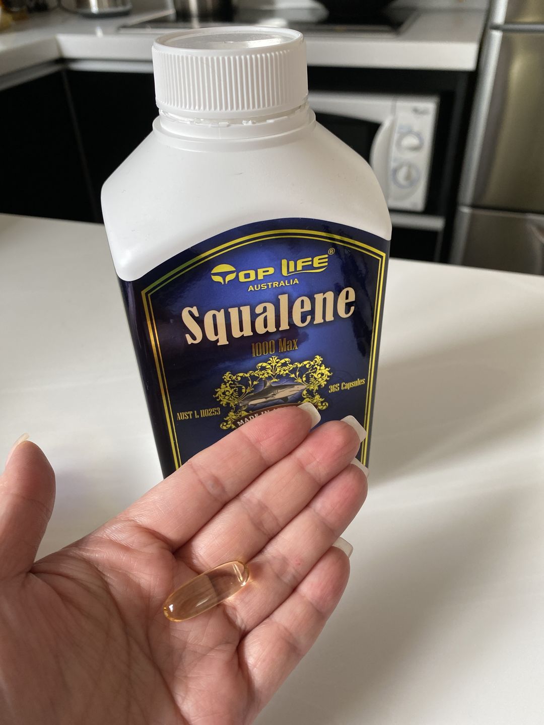 Customer photo review of Top Life Squalene 1000Max 99.9% Pure