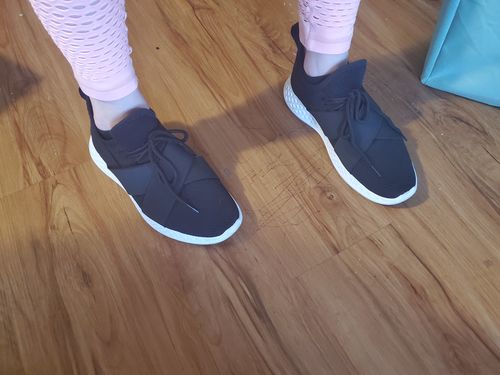Customer photo review of Knit Elasticband Sneaker - Black