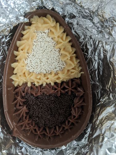 Customer photo review of Big Plain Easter Egg Chocolate Mold (500g Shell)