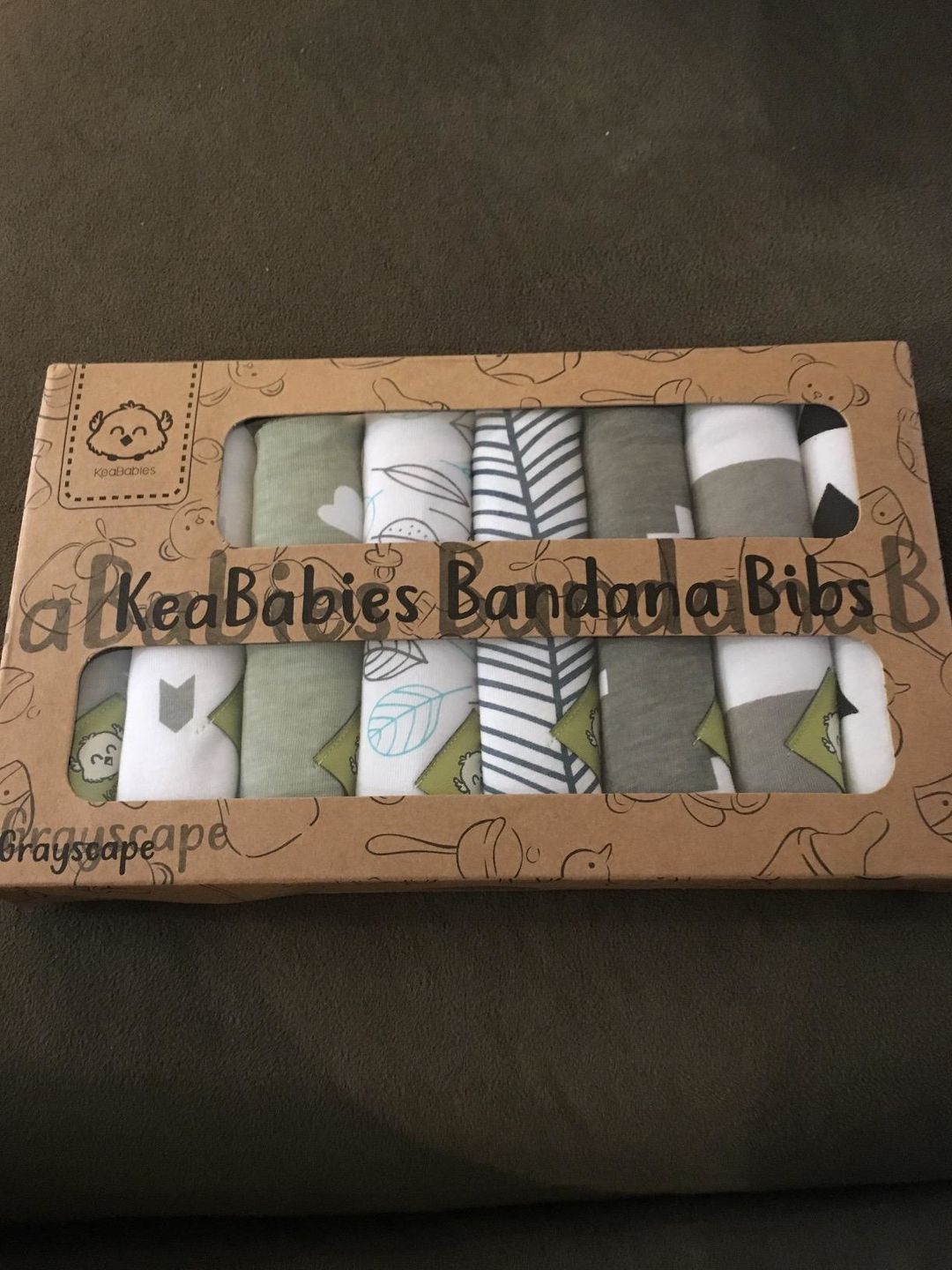 Customer photo review of Organic Baby Bandana Bibs