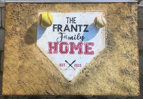 Customer photo review of Personalized Home Plate Welcome Mat