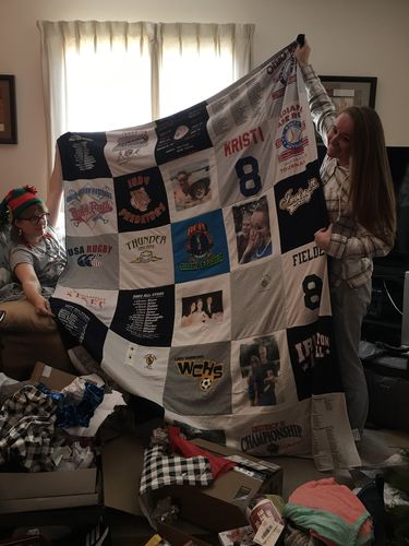T-shirt quilt featuring usa rugby, thunder sports team by Sherry from IN