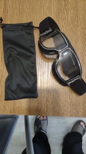 Customer photo review of Retro Jet Black Goggles