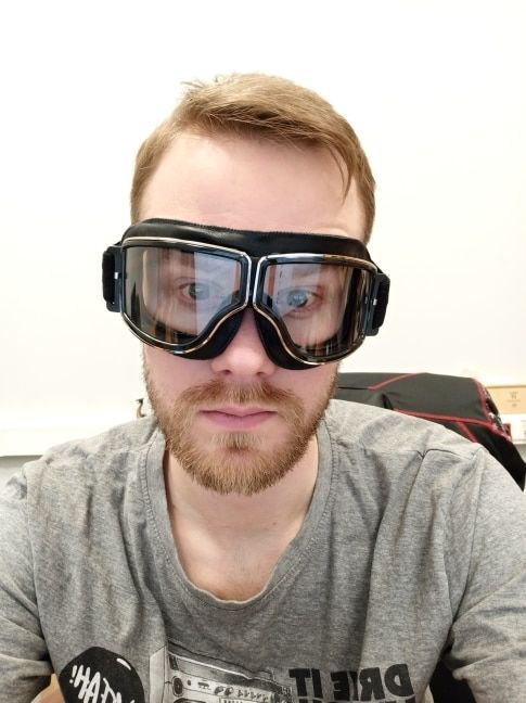 Customer photo review of Retro Jet Black Goggles
