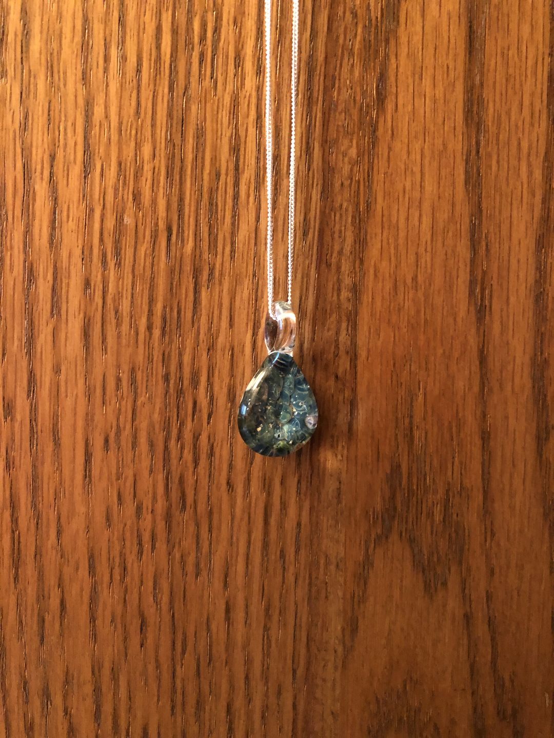 Customer photo review of Blue Moon Cremation Pendant