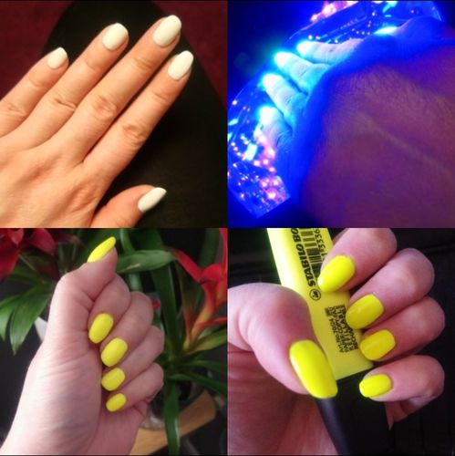 Customer photo review of Bluesky NEON 34 UV/LED Soak Off Gel Nail Polish 10ml Free Postage