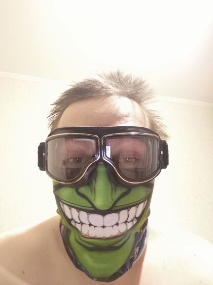 Customer photo review of Retro Jet Black Goggles
