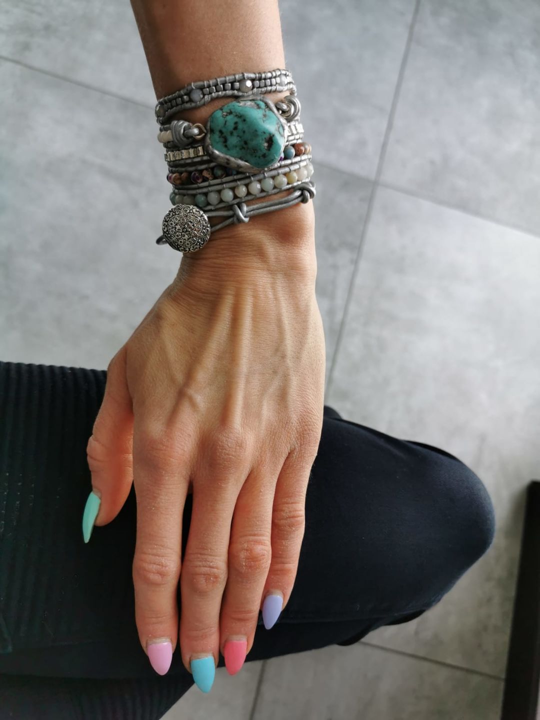 Customer photo review of OPTIMISMUS Wickelarmband Türkis