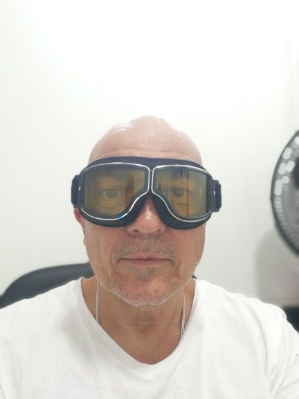 Customer photo review of Retro Jet Black Goggles