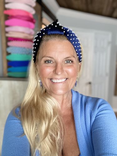 Customer photo review of LELE SADOUGHI X J CREW NAVY PEARL HEADBAND