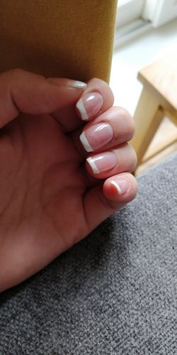 Customer photo review of Bluesky CS61 BEST COVERAGE WHITE UV/LED Soak Off Gel Nail Polish - Solid White