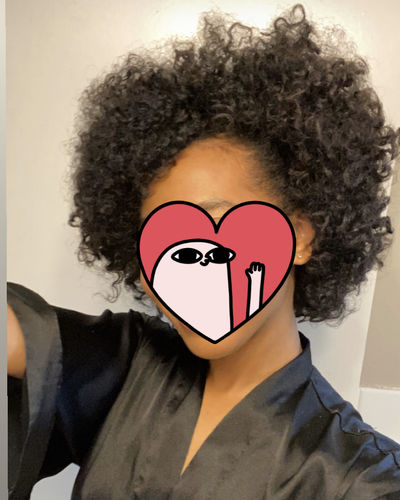 Customer photo review of Curly Hair Wash and Go System with Organic Jojoba Oil for Moisturizing Hair with Lavender Fragrance (Step 1 - 4)