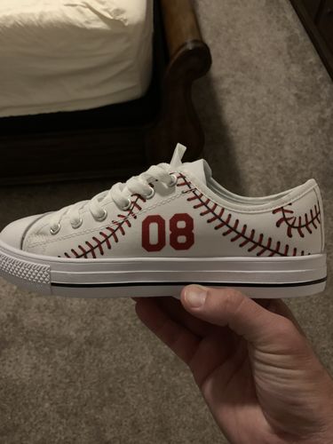 Customer photo review of Personalized Women's Baseball Premium Low Tops
