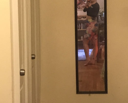 Customer photo review of Pocket Biker Shorts - Tie Dye