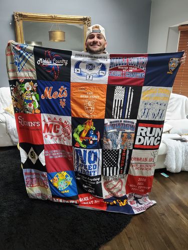 T-shirt quilt featuring mets by joline from NY