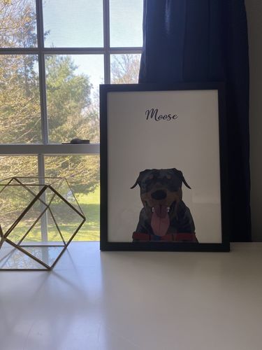 Customer photo review of Custom Framed Pet Portrait