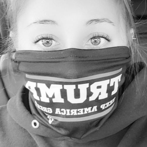 Customer photo review of Trump Keep America Great Mask/Headband