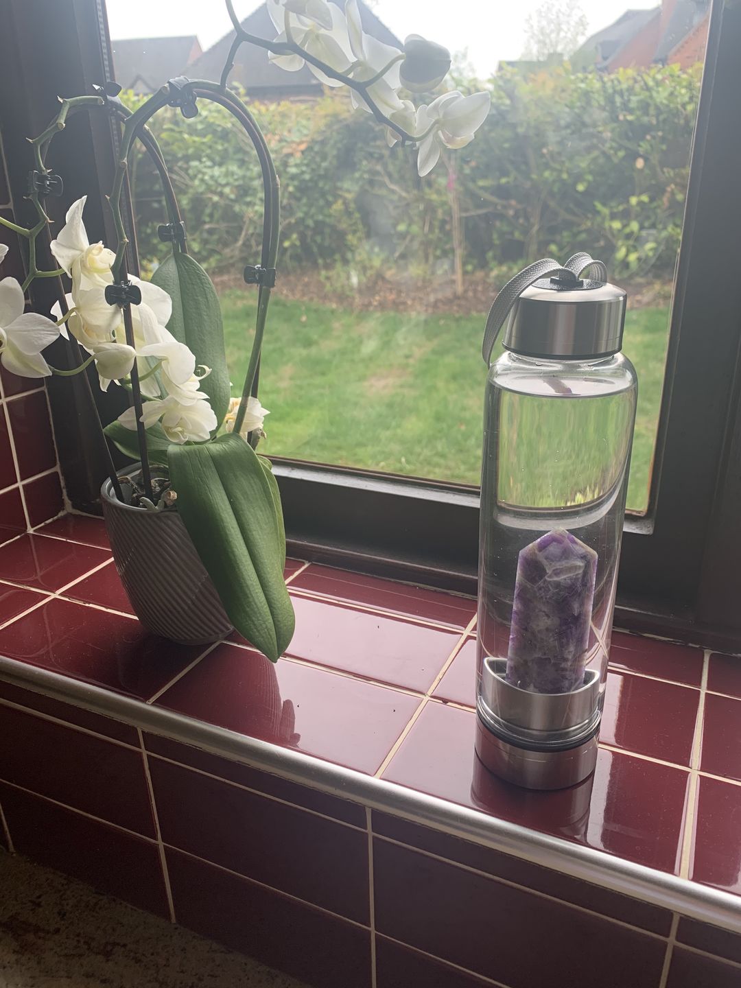 Customer photo review of Crystal Wand Water Bottle + Protective Sleeve (Stainless Steel)