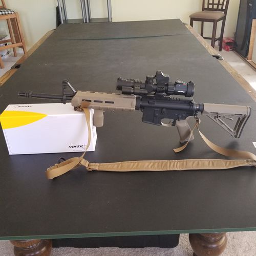 Customer photo review of Sniper ST 1-4X28 AR Tactical Rifle Scope Combo Red/Green Illuminated Reticle, Flash Light, RED Dot sight and Reflex Dot Sight