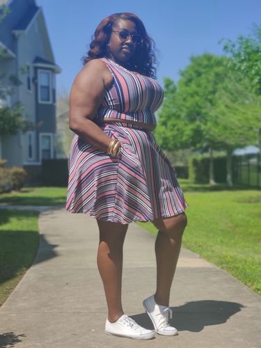 Customer photo review of Rebdolls “Always Willing" Square Neckline Crop Top