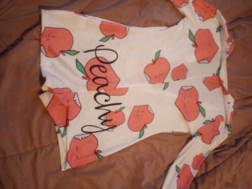 Customer photo review of Low Cut Long Sleeve Print Lounge Romper