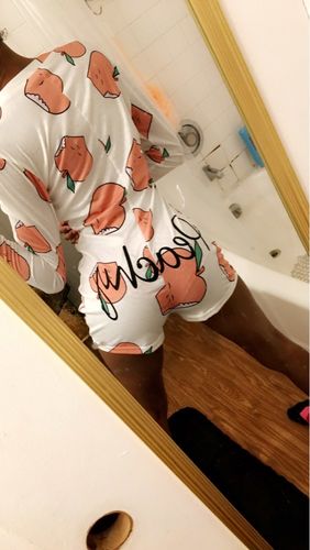 Customer photo review of Low Cut Long Sleeve Print Lounge Romper