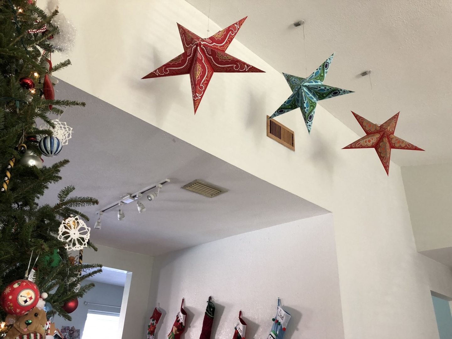 Customer photo review of BLOWOUT 24" Red Shikhara Glitter Paper Star Lantern, Hanging