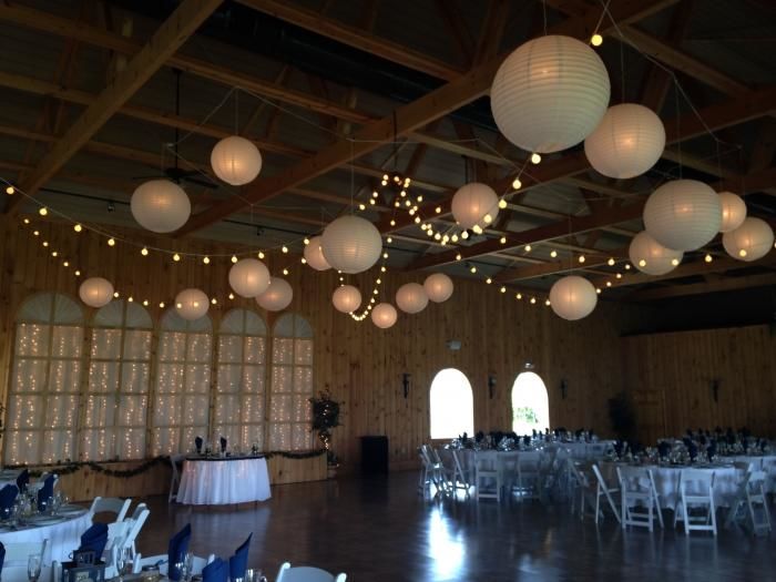 Customer photo review of 20" White Parallel Ribbing Round Paper Lantern
