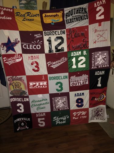 T-shirt quilt featuring pinville all stars by Tammy from LA