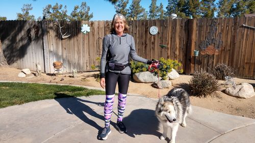 Customer photo review of Purple Floral Leggings